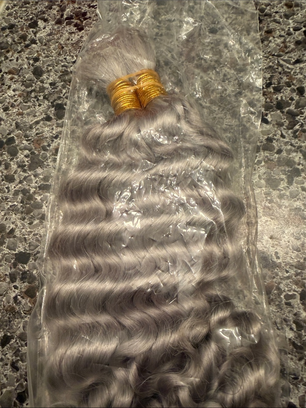 Silver Gray Deep Wave Hair Weft - Unbranded 14” human hair